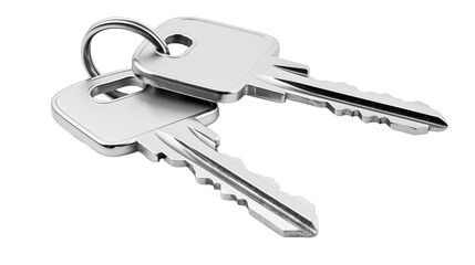 Set of Silver Keys with House-Shaped Keychain