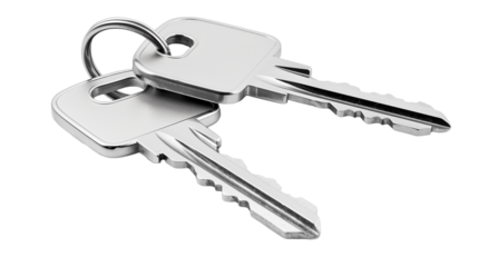 Set of Silver Keys with House-Shaped Keychain