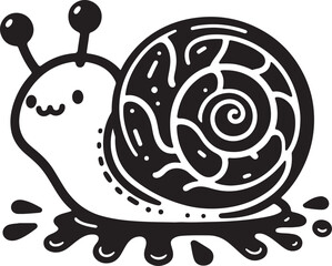 Sea snail silhouette vector illustration