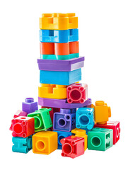 Colorful Plastic Building Blocks Stack