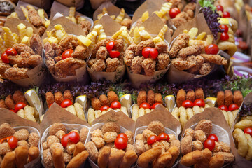 Chips and fish - traditional English food snack
