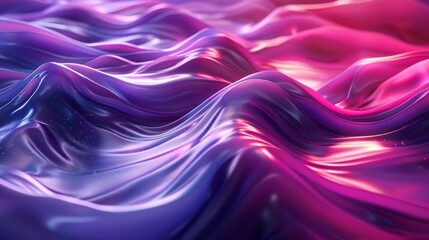 A purple and pink wave with a shiny, reflective surface