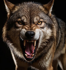 Fototapeta premium scary wolf head portrait