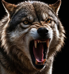 Obraz premium scary wolf head portrait