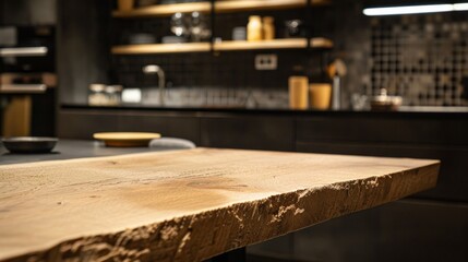 kitchen table creating contrast of textures and materials in the kitchen. generative ai