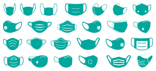 Face mask icon collection