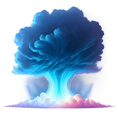 A striking image of a cumulonimbus cloud illuminated by a powerful lightning bolt