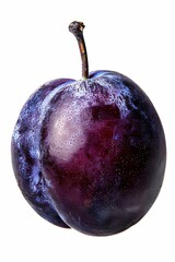 Prune sur fond blanc, fruit isolé, ia générative