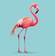 Colorful Flamingo Illustration for Design Projects Generative AI
