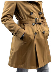 Naklejka premium woman in a trench coat posing for a picture