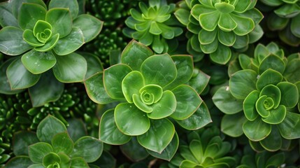 Fresh vivid green leaves of the Caucasian Ochitok succulent