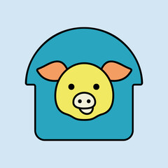 Fototapeta premium Pigsty vector flat icon. Farm animal sign