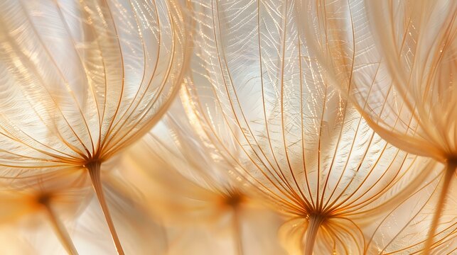a light brown background having a macro view of dandelion seed
