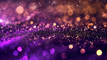 purple gold glitter bokeh texture background, bright and purple sparkle glitter pattern background