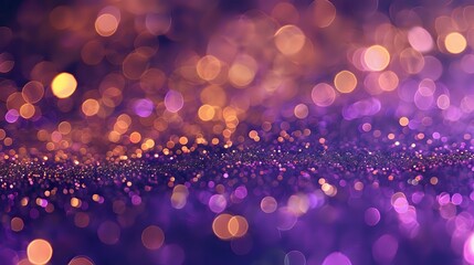 purple gold glitter bokeh texture background, bright and purple sparkle glitter pattern background