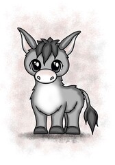 cute donkey illustration baby