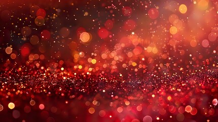 red gold glitter bokeh texture background, bright and red sparkle glitter pattern background