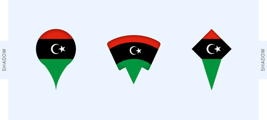 Libya Map Markers Set. Perfect for projects related to Libya, travel, geography, and international representation.