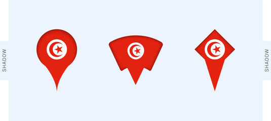 Tunisia Map Markers Set. Perfect for projects related to Tunisia, travel, geography, and international representation.