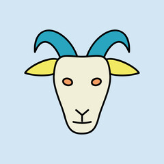 Fototapeta premium Goat vector flat icon. Animal head sign