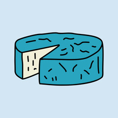 Soft cheese with mold vector flat icon