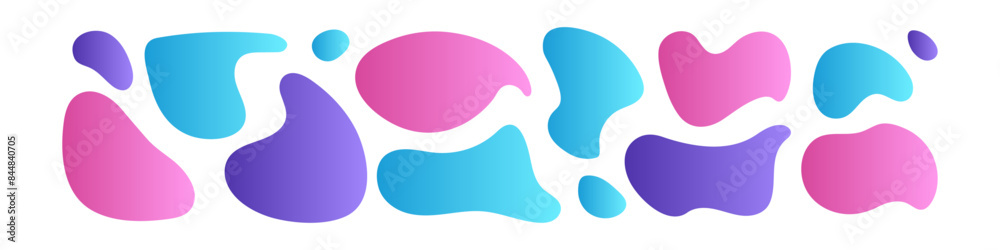 Wall mural abstract blob with wavy and irregular shape. organic figure amoeba with fluid form. flat vector illu