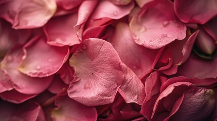 Close up of pink rose petals