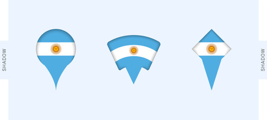 Argentina Map Markers Set. Perfect for projects related to Argentina, travel, geography, and international representation.