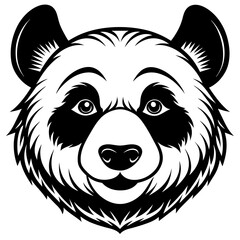  panda head line art vector silhouette illustration