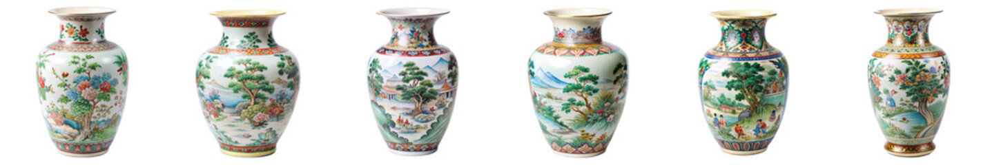 Antique chinese porcelain vase transparent PNG file