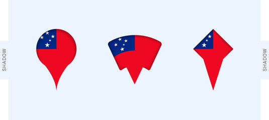 Samoa Map Markers Set. Perfect for projects related to Samoa, travel, geography, and international representation.