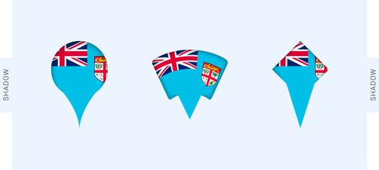 Fiji Map Markers Set. Perfect for projects related to Fiji, travel, geography, and international representation.