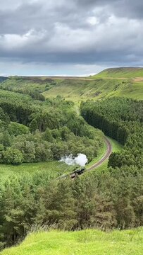 Levisham North York Railway, steam train in Valley North Yorkshire idyllic scene