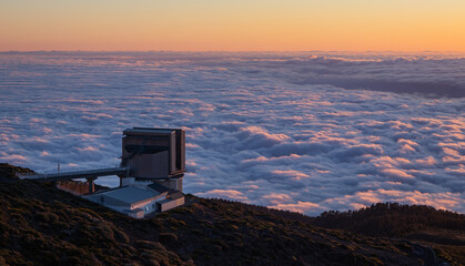 Atardecer desde el Roque de Los Muchachos en la isla de La Palma.