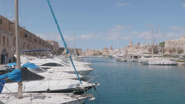 The boats at Bormla Waterfront, Malta