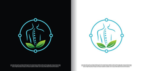 Chiropractic logo design vector with creative abstract concept