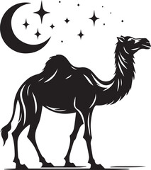 Fototapeta premium camel in desert illustration