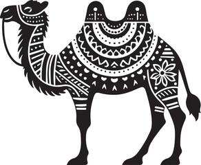 camel in desert illustration