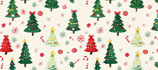 Festive Christmas tree pattern background