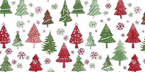 Festive Christmas tree pattern background