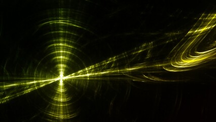 Futuristischer gelber Lichteffekt in hell leuchtender Energiestruktur. Geschwindigkeitseffekt....