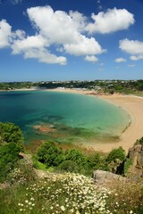 St. Brelade's Bay, Jersey, U.K. The beautiful picturesque famous beach in the Summer.