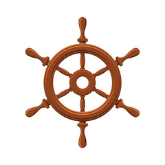 classic brown wooden ship helm nautical steering wheel  symbol transparent background © Marty's Art