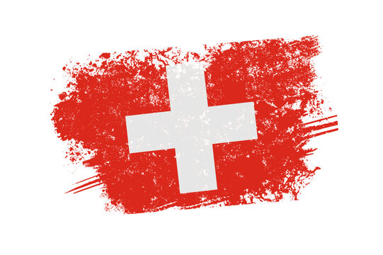 switzerland flag with grunge effect - vector illustration
