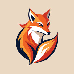 Obraz premium Stylized image of a red fox in a minimalist art style, A stylized image of a fox in a minimalist art style