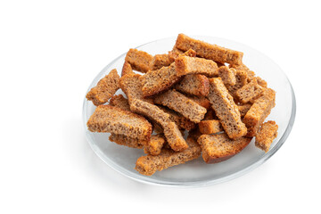 Rye Bread crackers isolated on white background