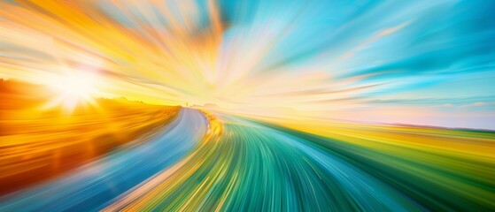 Obraz premium abstract summer speed motion blur background with rich vivid colors. Generative ai