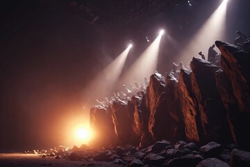 Dramatic Illumination: Rocks Under The Spotlight