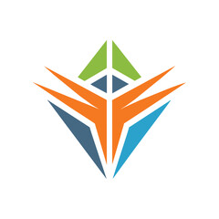 Naklejka premium A minimalist logo design featuring an abstract geometric shape with vibrant colors, Craft a minimalist logo that embodies simplicity and clarity