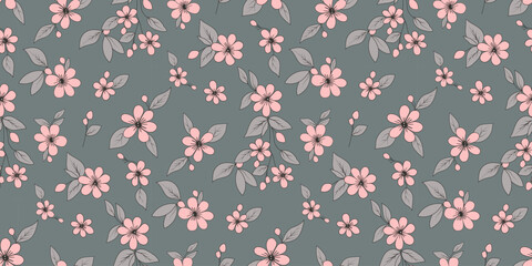 Seamless floral pattern. Background in small flowers for textiles, fabrics, cotton fabric, covers, wallpaper, print, gift wrapping, postcard, scrapbooking.
